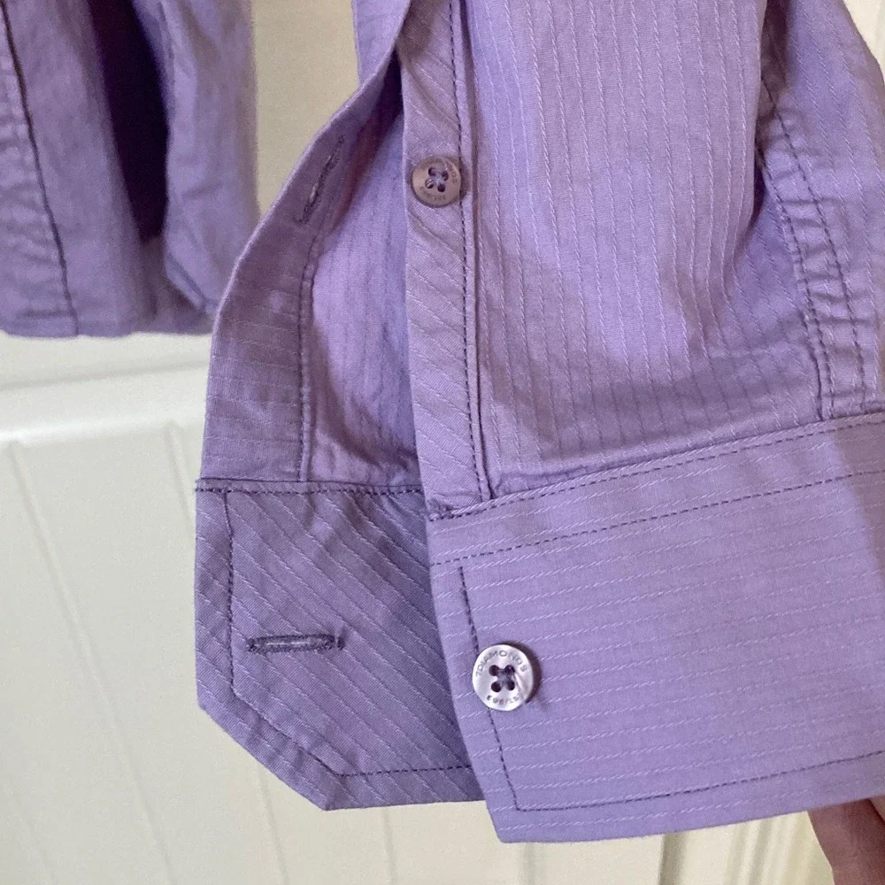 7 Diamonds‎ Mens Double Pocket Lavender Long Sleeve Button Up Shirt Size XL